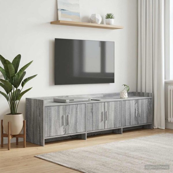 ТВ шкаф 168 x 33 x 47 см Сив Сонома Инженерна дървесина