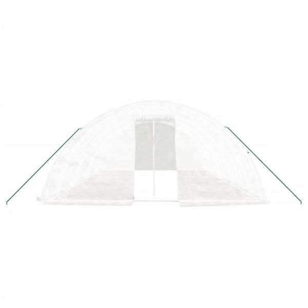 Оранжерия със стоманена рамка бяла 40 м² 8x5x2,3 м