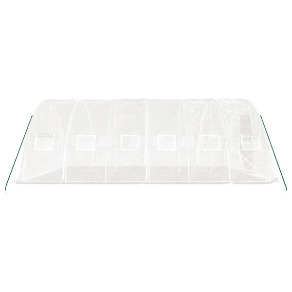 Оранжерия със стоманена рамка бяла 30 м² 6x5x2,3 м