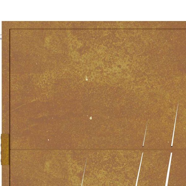 Градинска порта 100x150 см, дизайн с кортен стомана и трева