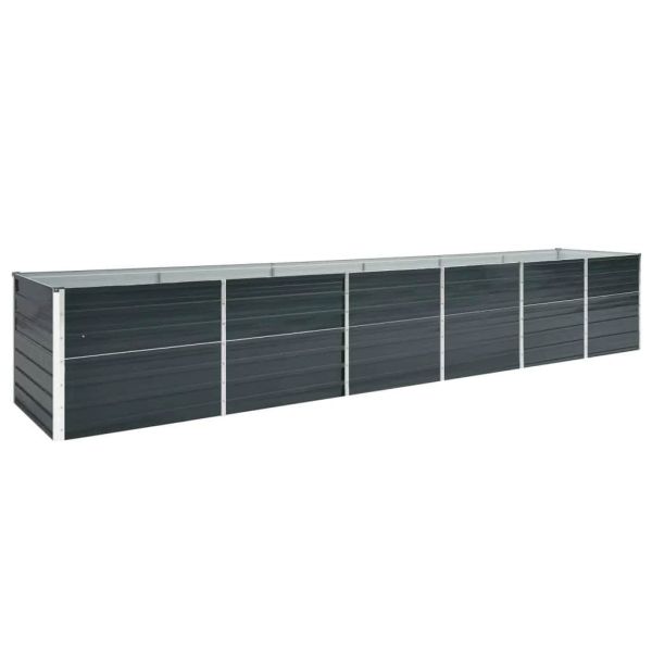 Градинска висока леха поцинкована стомана 480x80x77 см антрацит