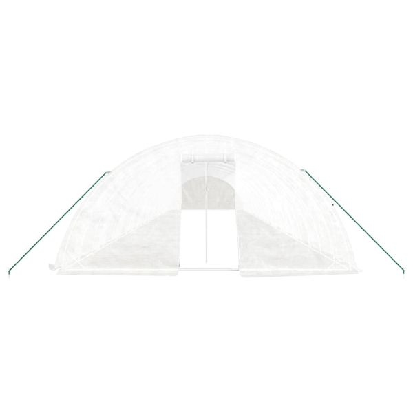 Оранжерия със стоманена рамка бяла 110 м² 22x5x2,3 м