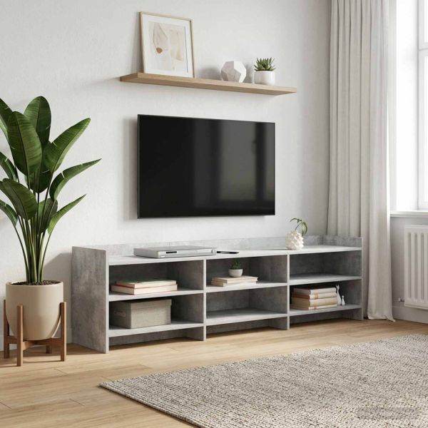 ТВ шкаф 168 x 33 x 47 см Бетонно сиво Инженерна дървесина