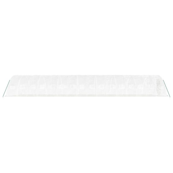 Оранжерия със стоманена рамка бяла 80 м² 16x5x2,3 м