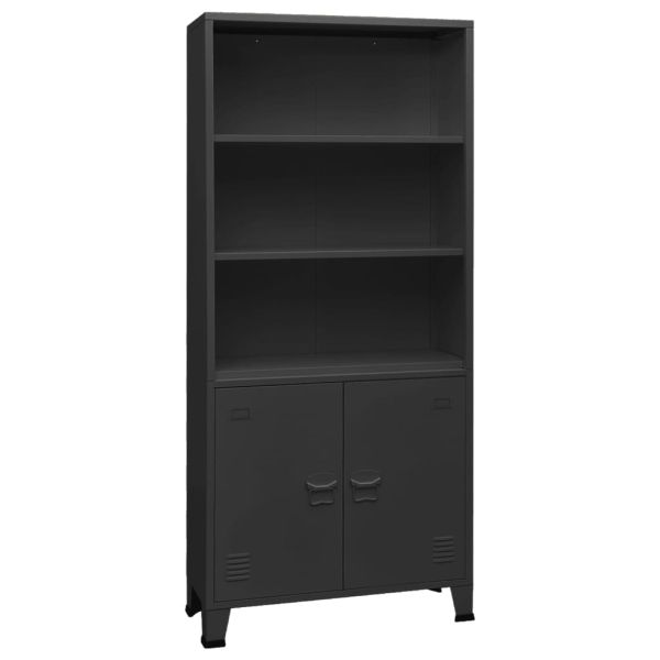 Индустриална етажерка за книги, антрацит, 80x32x180 см, стомана
