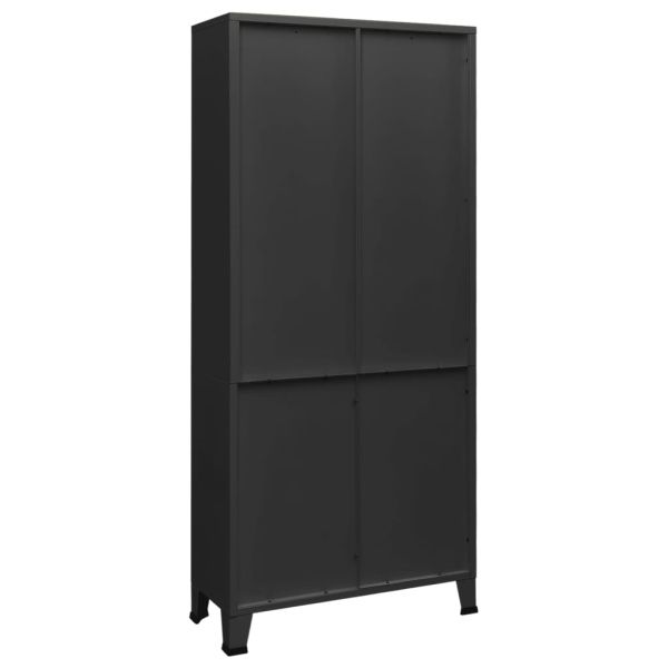 Индустриална етажерка за книги, антрацит, 80x32x180 см, стомана