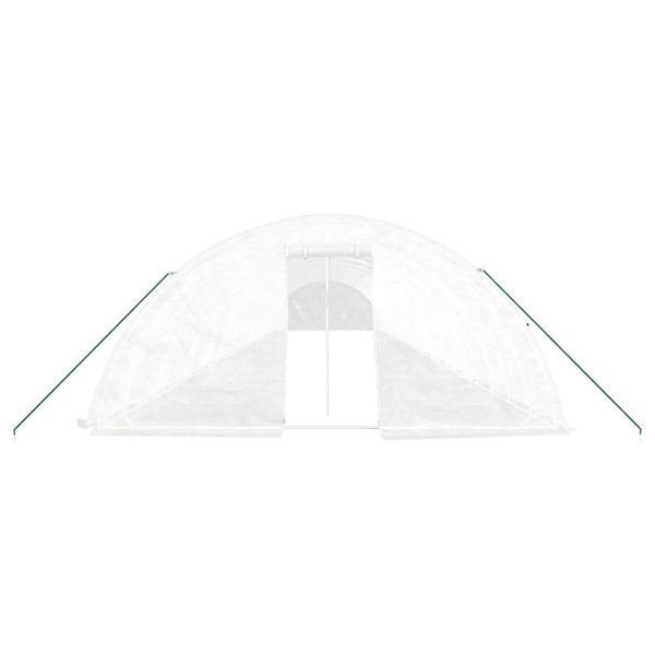 Оранжерия със стоманена рамка бяла 120 м² 24x5x2,3 м