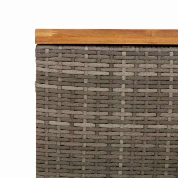 Градинска кутия за съхранение сив 110x55x63 см PE ратан акация