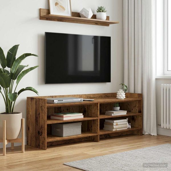 ТВ шкаф 135 x 33 x 47 см Старо дърво Инженерна дървесина