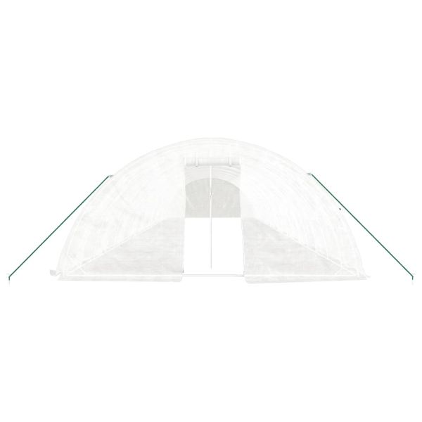 Оранжерия със стоманена рамка бяла 90 м² 18x5x2,3 м