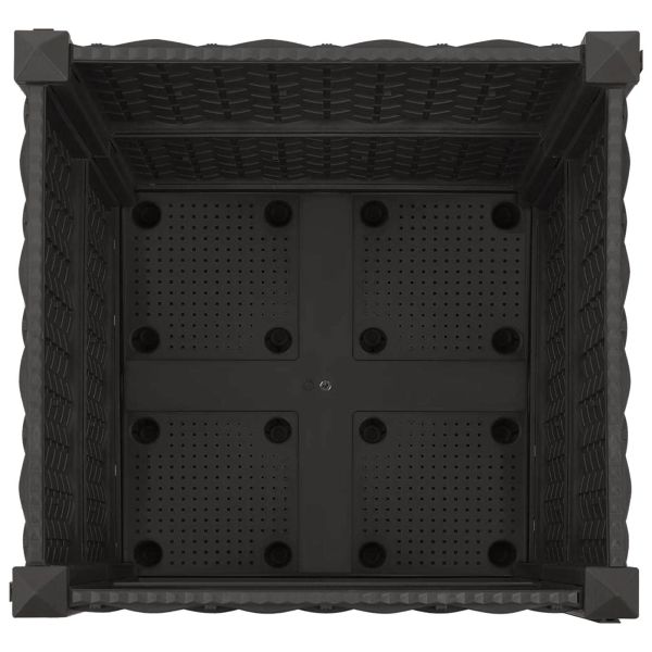 Градинска саксия с колела Черно 40 x 40 x 44 см ПП
