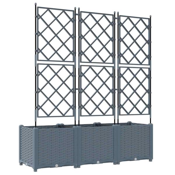 Градинска саксия 3 бр. Светлосиво 120 x 40 x 143 см ПП