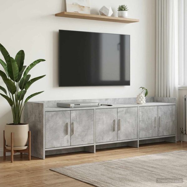 ТВ шкаф 168 x 33 x 47 см Бетонно сиво Инженерна дървесина