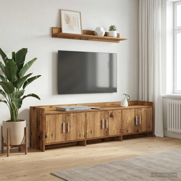 ТВ шкаф 168 x 33 x 47 см Старо дърво Инженерна дървесина