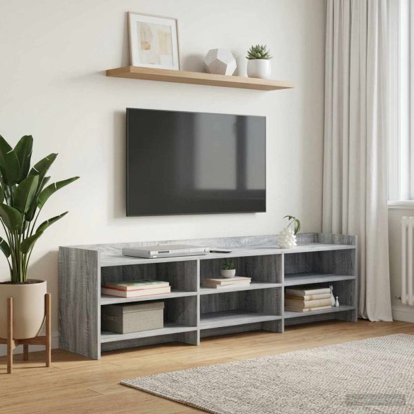 ТВ шкаф 168 x 33 x 47 см Сив Сонома Инженерна дървесина