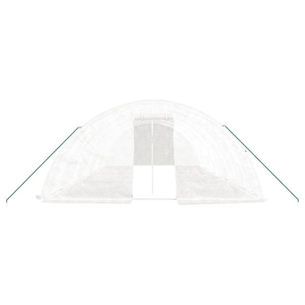 Оранжерия със стоманена рамка бяла 50 м² 10x5x2,3 м
