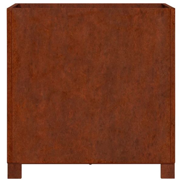 Кашпи с крака, 2 бр, ръждиво, 50x50x50 см, кортенова стомана