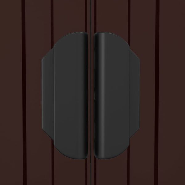 Градински навес тъмнокафяв 192x440x223 см поцинкована стомана