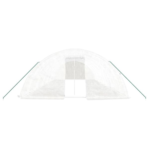 Оранжерия със стоманена рамка бяла 60 м² 12x5x2,3 м