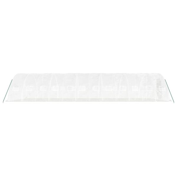Оранжерия със стоманена рамка бяла 60 м² 12x5x2,3 м
