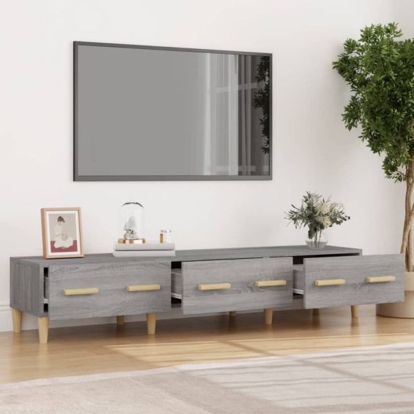 ТB шкаф, сив сонома, 150x34,5x30 см, инженерно дърво