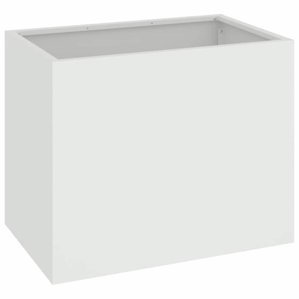 Градинска саксия Бяло 50 x 32 x 40 см Студено валцована стомана