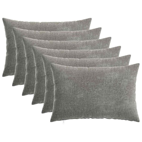 Калъфка за възглавница 6 pcs HEERLEN Тъмносиво 30 x 50 cm