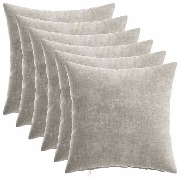 Калъфка за възглавница 6 pcs HEERLEN Светлосиво 40 x 40 cm