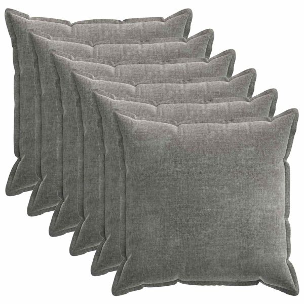 Калъфка за възглавница 6 pcs HOUTEN Тъмносиво 80 x 80 cm
