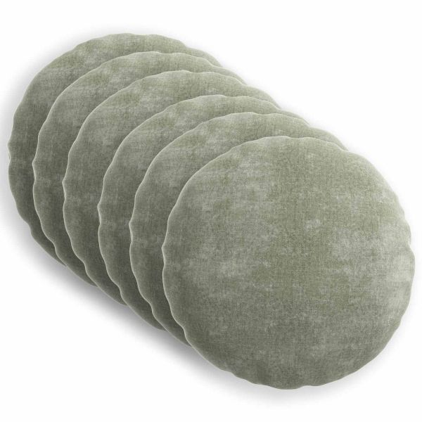Калъфка за възглавница 6 pcs HEERLEN Зелено Ø 30 cm Тъкан Шенил