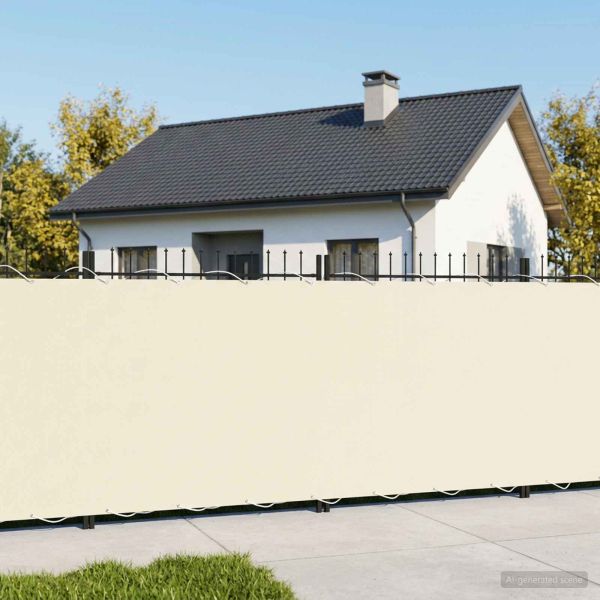 Прозорец за балкон 1,2 x 15 m Тъкан с PU покритие Кремаво