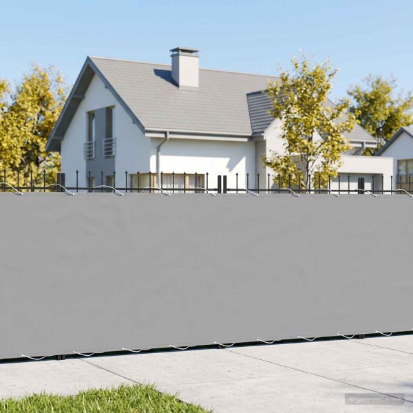 Прозорец за балкон 1,2 x 25 m Тъкан с PU покритие Светлосиво