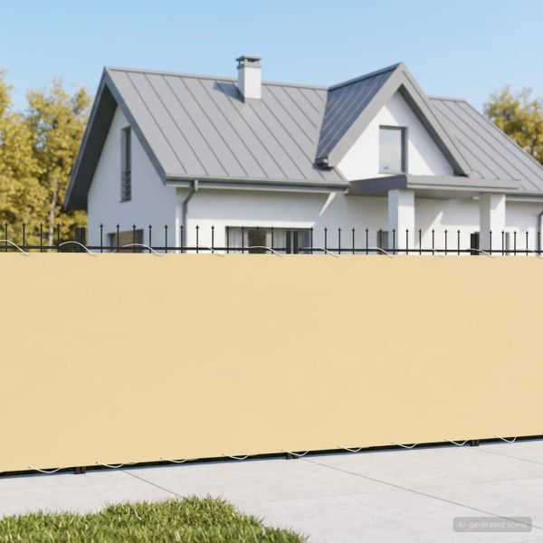 Прозорец за балкон 1,2 x 15 m Тъкан с PU покритие Бежово
