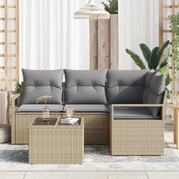 Комплект дивани 5 pcs Бежово полиратан