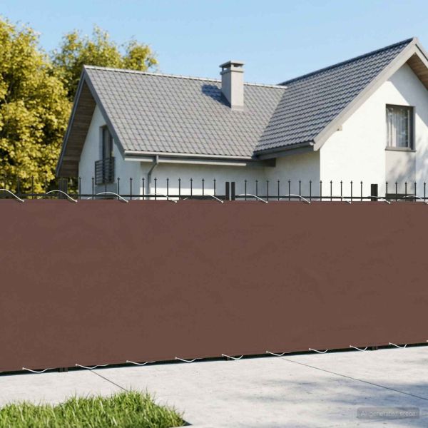 Прозорец за балкон 200 x 1000 cm Тъкан с PU покритие Кафяво