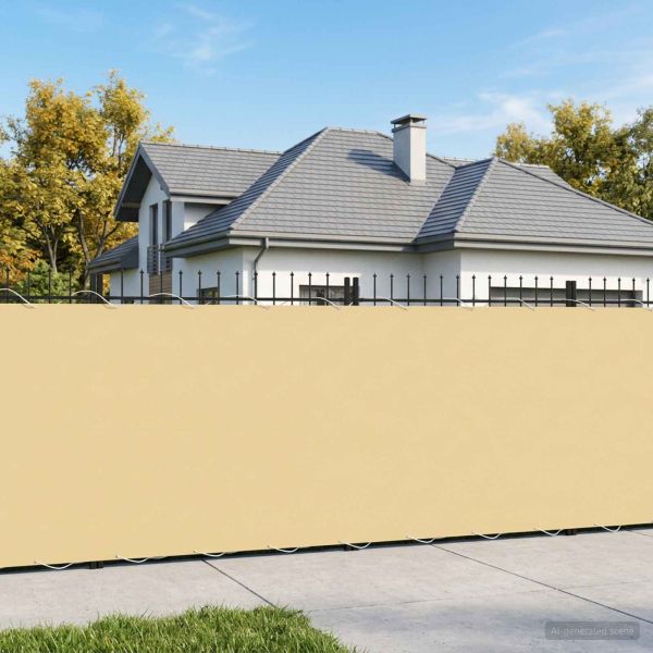 Прозорец за балкон 150 x 600 cm Тъкан с PU покритие Пясък