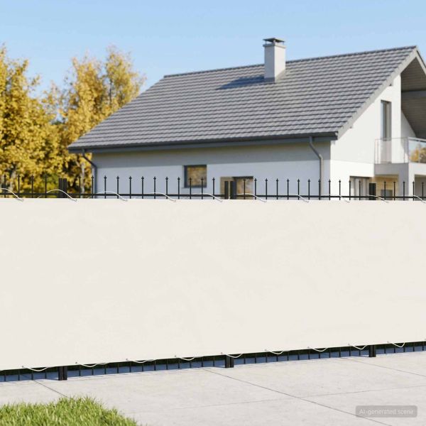 Прозорец за балкон 200 x 600 cm Тъкан с PU покритие Бяло