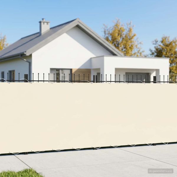 Прозорец за балкон 200 x 1000 cm Тъкан с PU покритие Кремаво