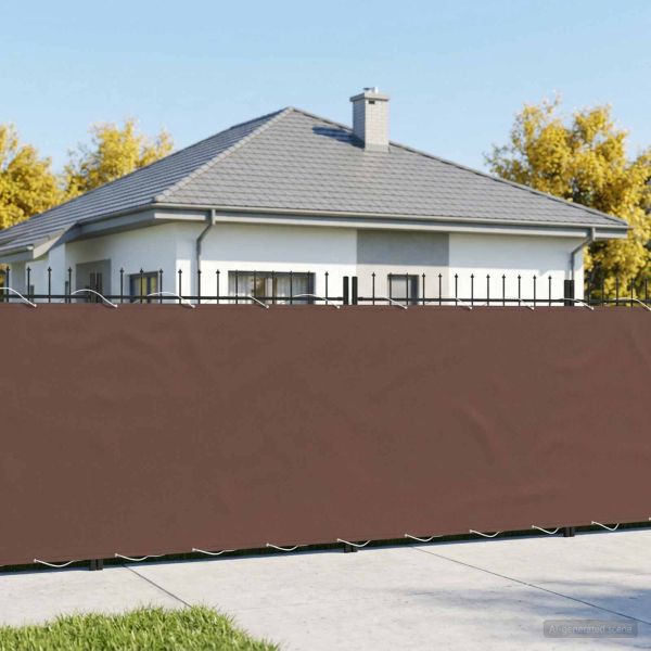 Прозорец за балкон 150 x 400 cm Тъкан с PU покритие Кафяво
