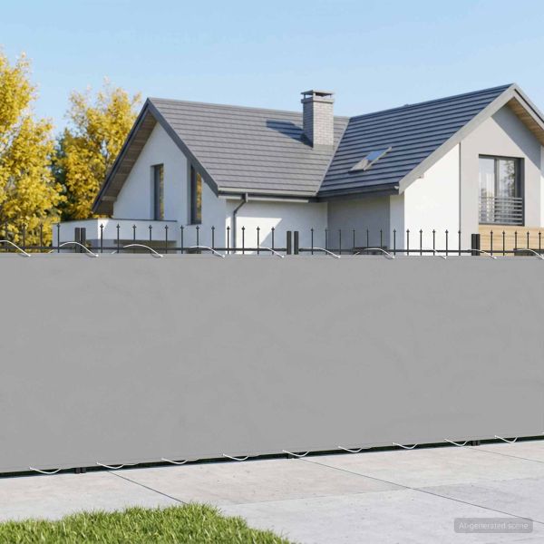 Прозорец за балкон 1,8 x 25 m Тъкан с PU покритие Светлосиво