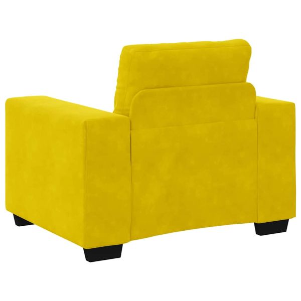 Комплект дивани 3 pcs Жълто 221 x 80 x 80 см Кадифе