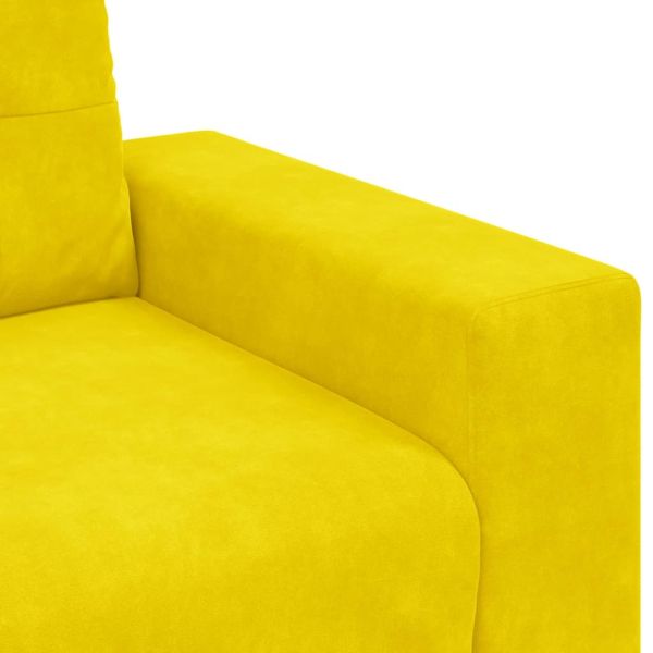 Комплект дивани 3 pcs Жълто 221 x 80 x 80 см Кадифе
