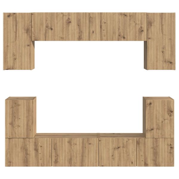 Комплект ТВ шкаф 5 pcs Дъб Инженерно дърво