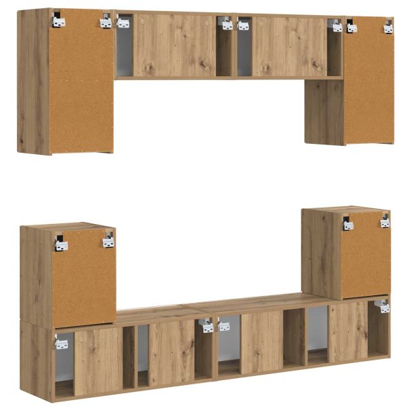 Комплект ТВ шкаф 5 pcs Дъб Инженерно дърво