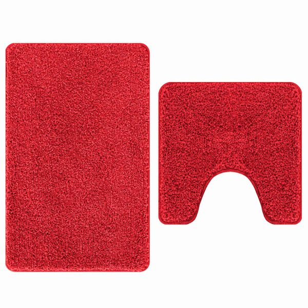 Комплект антислип килими за баня 2 pcs Червено ПП