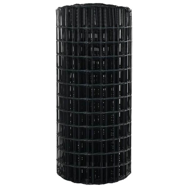 Европейска ограда Сив 0,6 x 10 м Желязо с PVC покритие