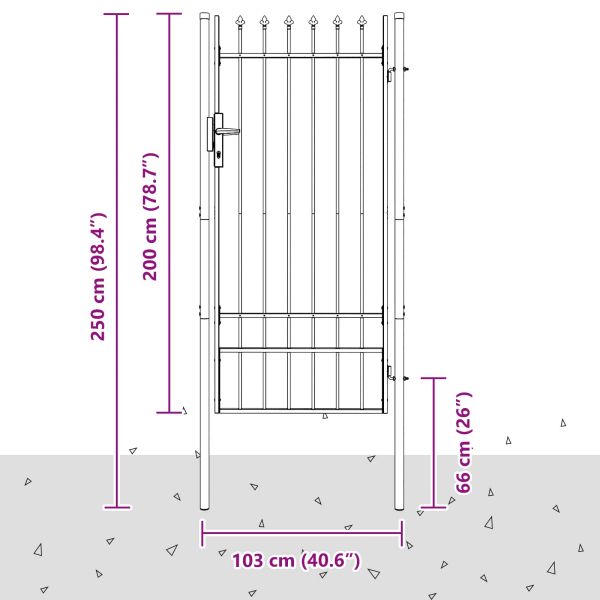 Врата за ограда BOXTEL 103 x 250 см Прахово боядисана стомана