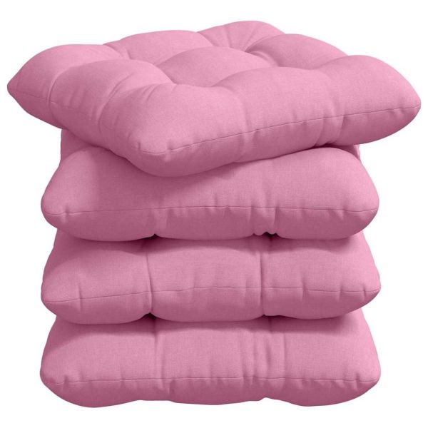 Възглавници за седалки 4 pcs Розово 45 x 45 x 12 см текстил