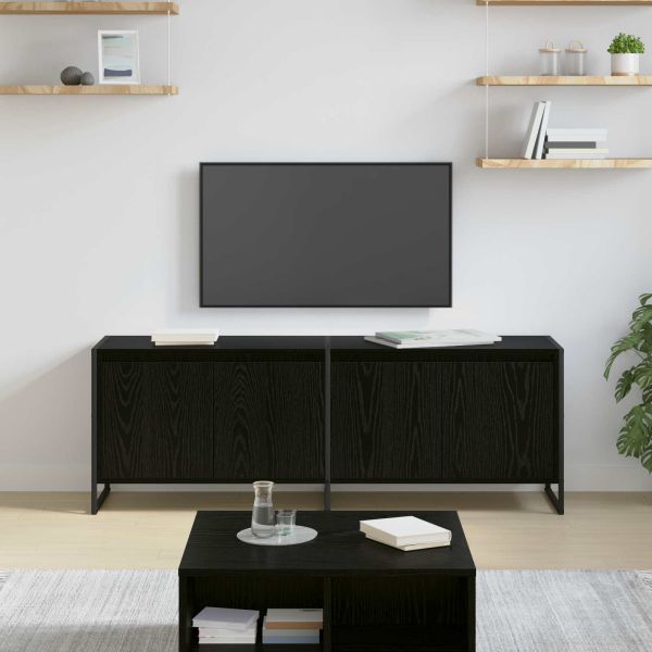 ТВ шкаф Черния дъб 140 x 36 x 49.5 см Инженерно дърво
