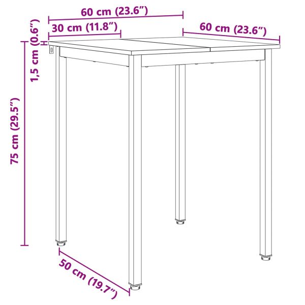 Трапезна маса Бяло 60 x 60 x 75 cm Солидно борово дърво